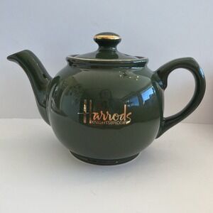 Harrods of Knightsbridge Green Tea Pot by James Sadler & Sons Ltd England 5"
